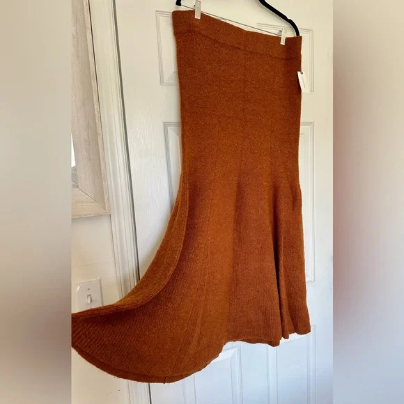 NWT 🦌 Maeve by Anthropologie Fit and Flare Sweater Wool Midi/Maxi Skirt - Picture 6 of 11